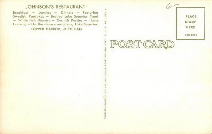 Johnsons Coral Inn Restaurant - Old Postcard